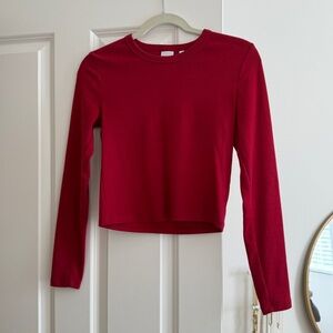 Sunday Best BestHug Little Ribbed Longsleeve Tee Carnelian Red - Size Small